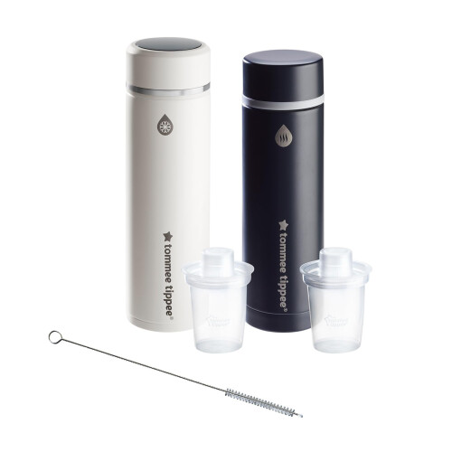 Tommee Tippee Tommee Tippee PrepGo Formula Feed Maker Set, Portable Hot and Cool Flasks with L