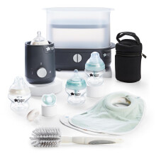 Tommee Tippee Complete Feeding Set, Black, with Electric Steam Steriliser, Newbo