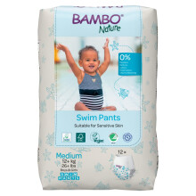 Bambo Nature Premium Swim Nappy Pants Medium Size (12+ kg), Disposable and Eco-Labelled, Perfect Swimming Nappies for Water Activities, Swim Nappies