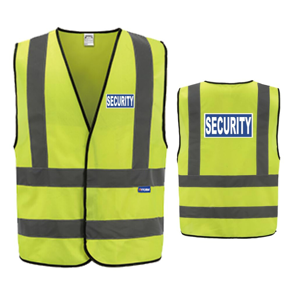 Aykrm Bluesecurity Hi Vis Safety Vest - Reflective High Visibility Security Waistcoat, - S Size Yellow 5051226467615