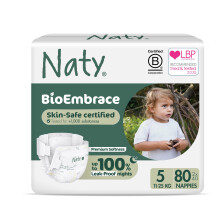 Naty BioEmbrace Baby Nappies | Sensitive Skin Safe Certified | Leak Protection up to 100% | Plant-Based Softness, Premium Comfort | Chlorine-Free |Si