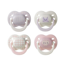 Tommee Tippee Ultimate Fit Soother, 0-6 Months, 4 Pack, Orthodontic Dummy for Babies, Extra Air Holes, Symmetrical Teat, 100% BPA Free Silicone, Ster