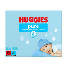 Huggies Pure Wipes Quad, Pack of 4