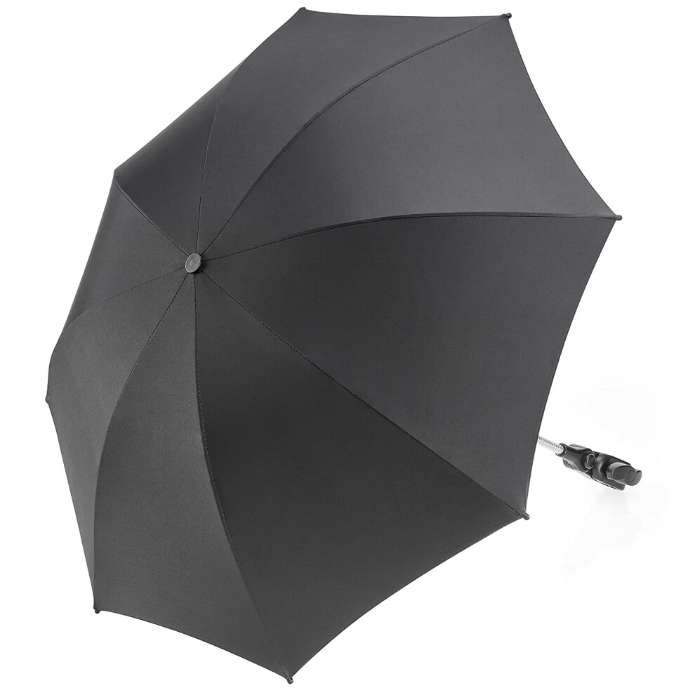 Parasol Umbrella For Pram, Stroller, Pushchair And Buggy - Universal Infant And Baby Uv Sun Protection Umbrella - Black Zamboo
