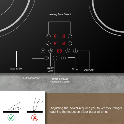Disaenvir Ceramic Hob 4 Zone, Built-in Electric Hob 1