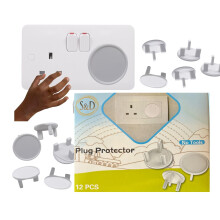 S&D Plug Socket Covers UK Plastic Outlet Plug Covers for sockets UK Protector Baby Secutity Shock Prevention,Child Safe Child Proof, Easy Install