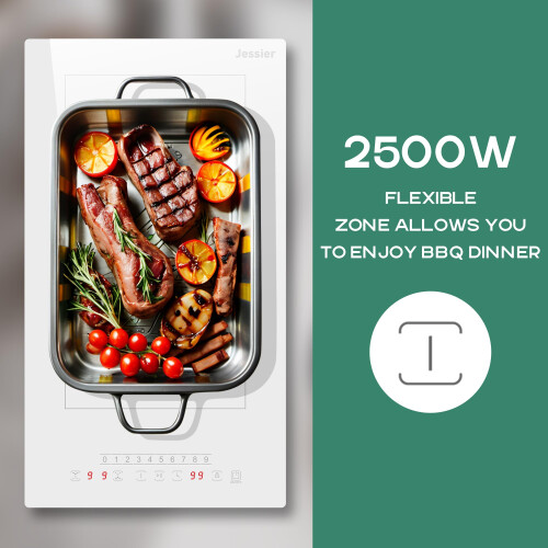 Jessier Plug in Induction Hob 2 Ring, 30cm 2