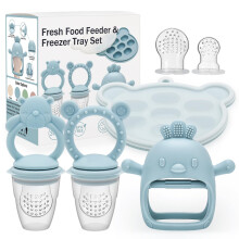 CLDY Baby Fruit Food Feeder, Includes Silicone Breast Milk Popsicle Freezer Mold, Teething Toy for Baby, BPA Free Silicone Teether for Toddler Infant