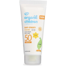 Green People Organic Children Sun Cream SPF50 Lavender - Natural, Organic Sunscreen for Kids - Water Repellent, Reef Safe - Babies 6m+, 100ml