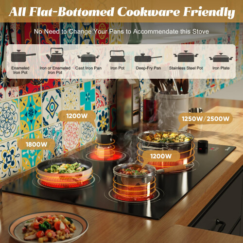 Disaenvir 30 Inch Electric Cooktop 4 Burner - 1