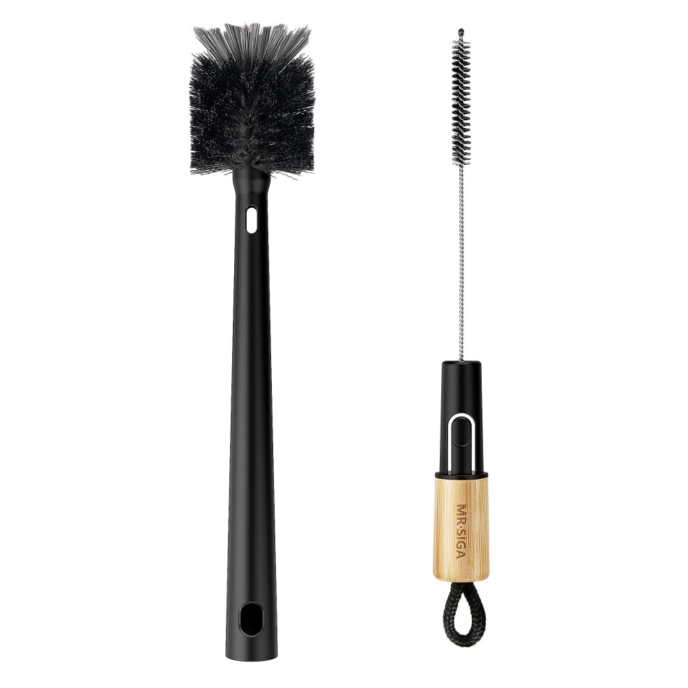 Mr.siga Bottle Brush, 2 In 1 Straw Cleaner Brush With Bamboo Handle, Flexible Bo