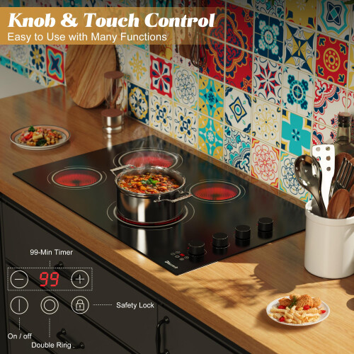 Disaenvir 30 Inch Electric Cooktop 4 Burner - 2