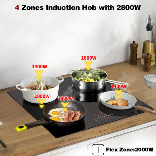Induction Hob 60cm, Nefaracy 4 Zone Electric Hob 2