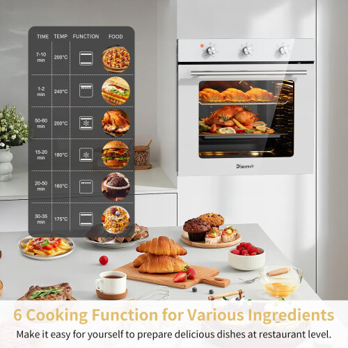 Disaenvir Electric Single Oven Built-in Integrated White, Installed 2