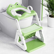 Orzbow Toddler Toilet Seat and Step, Stable Potty Training Toilet Seat with Steps w/Triangle Structure, Extended Pedal & Splash Guard and PVC Cushion