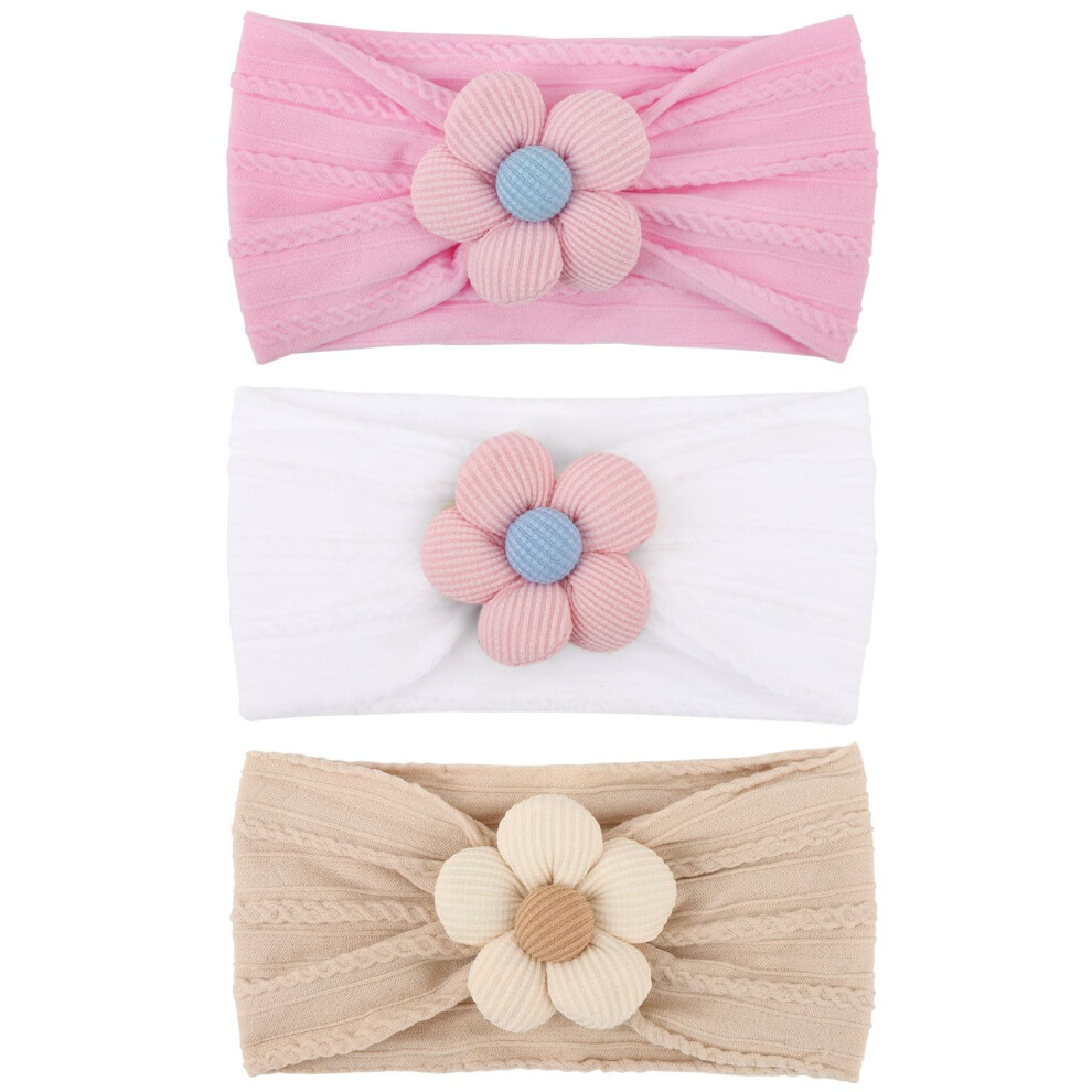 Aqokka Women's Baby Flower Headbands Nylon Baby Girl Headbands Newborn Hairbands Toddler Hair Accessories For Girls Infant Kids