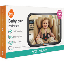 Baby Uma Baby Car Mirror for Back Seat – Shatterproof Rear View Mirror, Adjustable & Non-Slip, Clear Wide View, Easy Assembly, Newborn Essentials