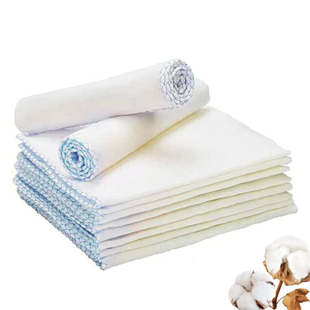 Lanjue 10 Pieces Muslin Face Cloths, 11.8 X 11.8 Inch Reusable Facial Muslin Cleaning Cloth Makeup Remover Cloths Toddler Towels Muslin Cloths For Baby Bath