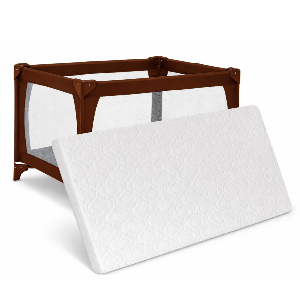 Thick Travel Cot Mattress To Fit -Kite, Graco Hauck & Mamas 93 X 64 X 6 Cm Quilted Breathable/Anti Allergenic Foam Removable Cover - Uk M Red Brillars