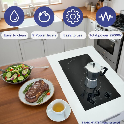 Built-in 2 Ring Ceramic Hob, STARCHARTS Dual Zone 1