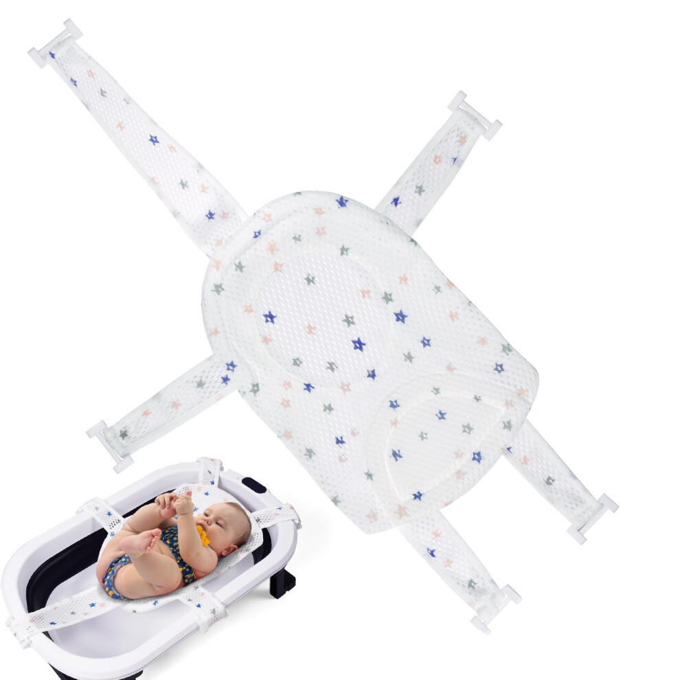 Baby Bath Support - Non Slip Bath Seat Net, Adjustable Bathtub Cushion For 6-24 Months Aolso