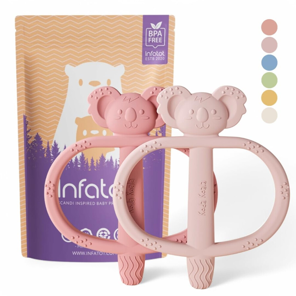 Silicone Teething Toys For Baby 2 Pack Koda Koala Bitey – Bpa Free Teether For Newborn, Infant & Toddler, Sensory Chew Toy, Easy Hold Hand T Infatot