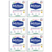 6 x 28 Milton Sterilising Tablets for Cleaning Baby Feeding Accessories and Breastfeeding Equipment Cleaning Baby Bottles Rinse-Free Ideal for Travel