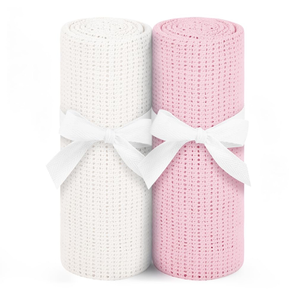 100 * 75Cm Newborn Cotton Baby Cellular Blanket, Kids Baby Blanket, Suitable For Pram, Car Seat And Cot Bedding Hagot