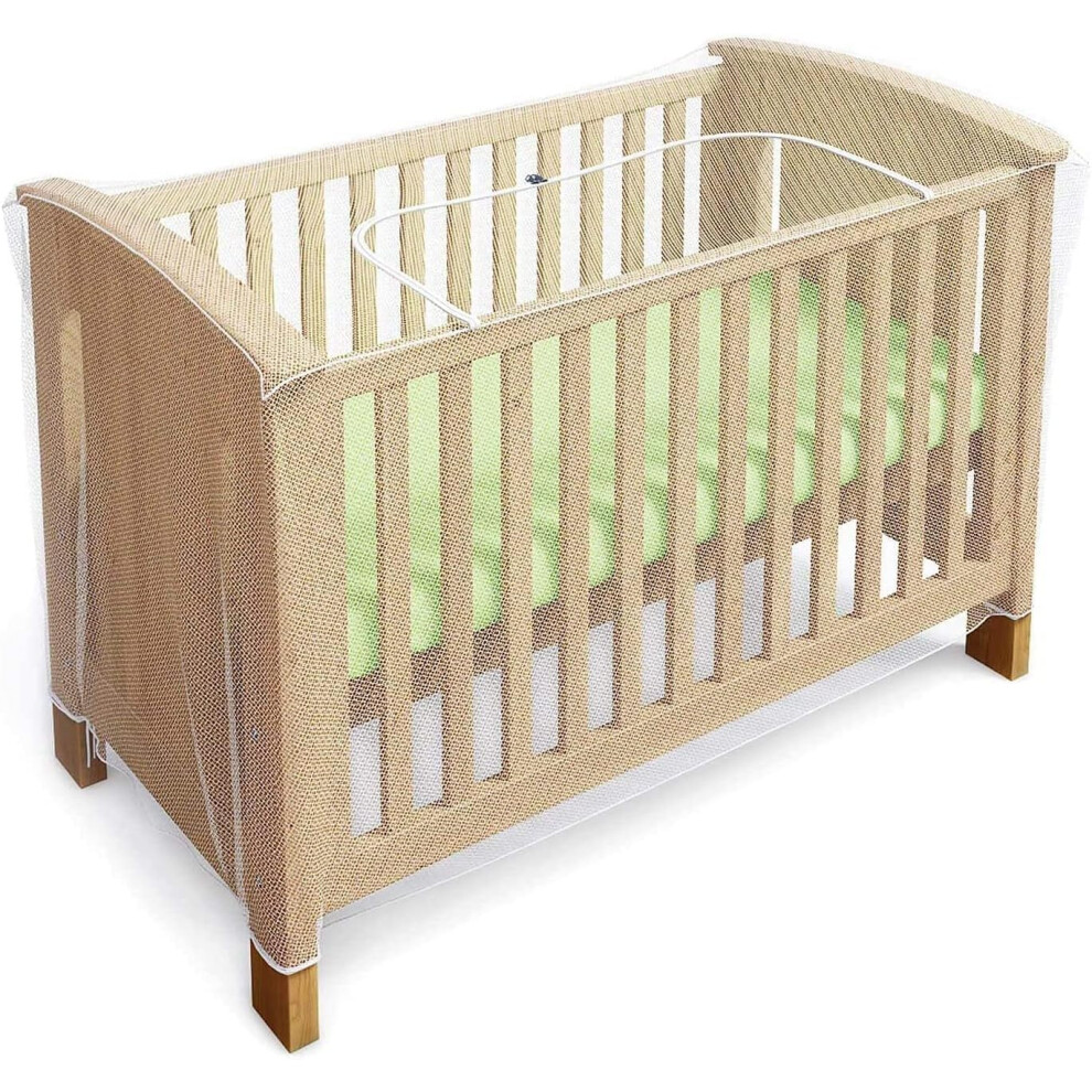 Mosquito Net For Cot Bed & Crib - Insect And Cat Net - Zipper For Quick, Easy Access To Your Baby - With Travel Holder Bag Luigi's