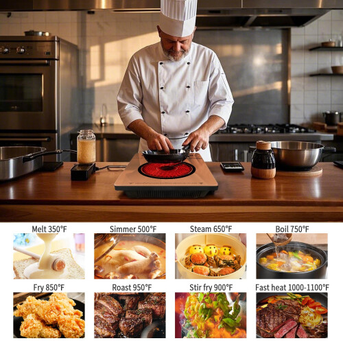 Single Burner Electric Hob, Portable Ceramic Hob, 220V 1