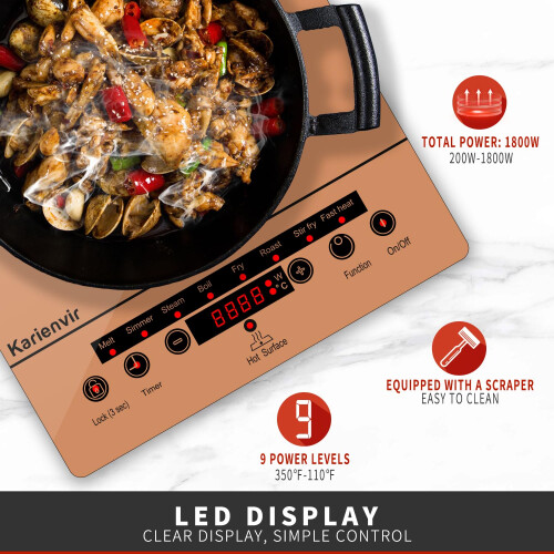 Single Burner Electric Hob, Portable Ceramic Hob, 220V 2