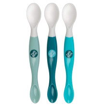 TUM TUM 3pc Swapsie Weaning Spoons Set, Double Ended Baby Spoons, BPA & Dishwasher Safe (Blue)