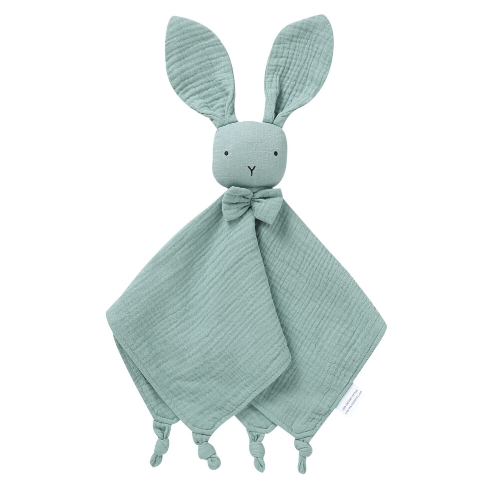 Baby Comforter Organic Cotton Security Blanket Muslin Soft Babe Lovey For Newborn Infant Boy Girls 40X40cm Bunny Green Lawkul