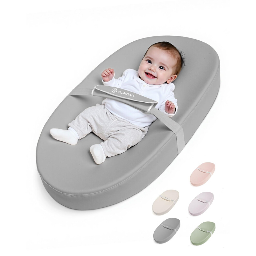 Vegan Leather Nappy Baby Changing Mat With Waterproof And Wipeable Pu Cover, Anti-Roll And Anti-Slip Diaper Chang Mat With Safety Straps Comomy