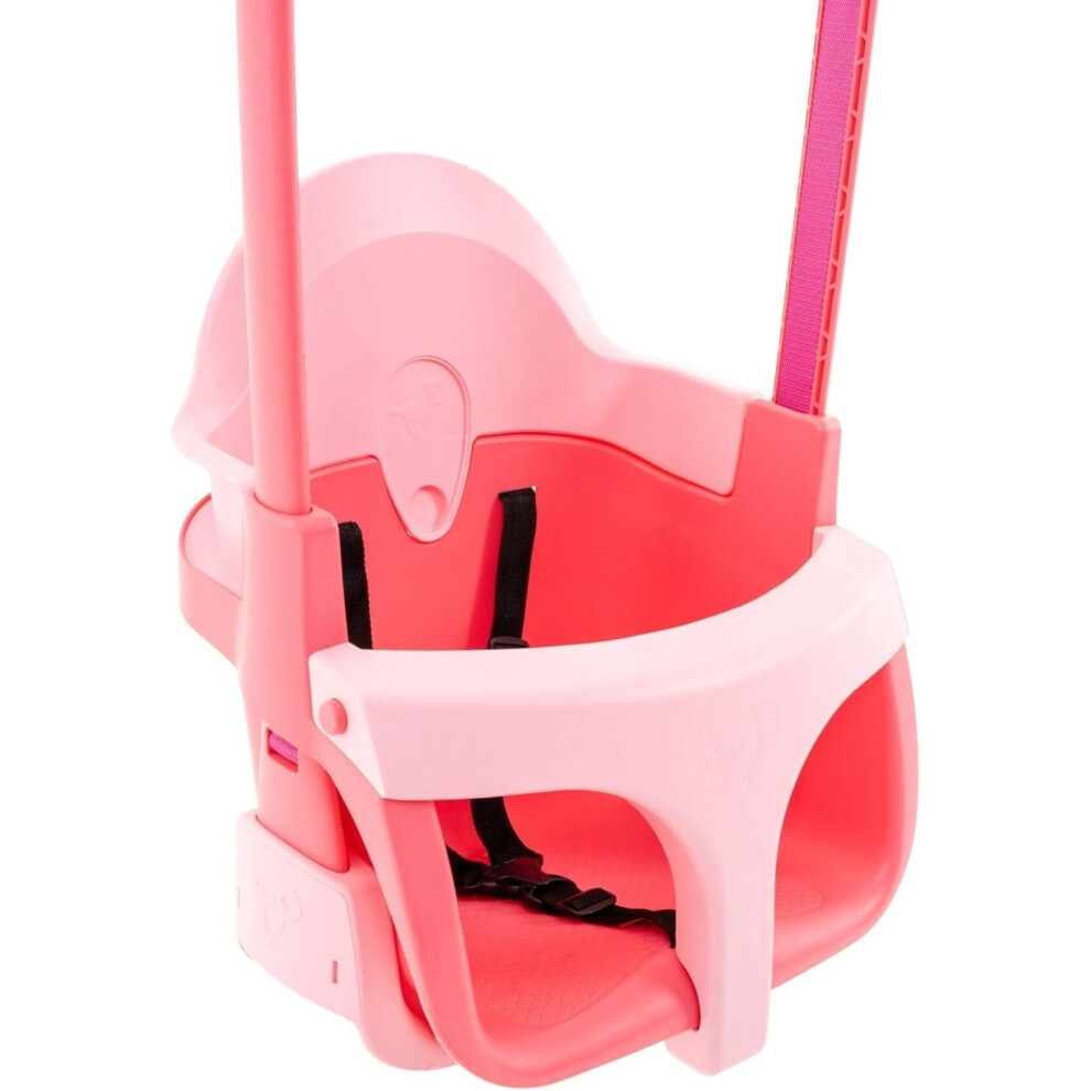 Toys Quadpod 4-In-1 Growable Outdoor Baby Seat With Adjustable Ropes And Safety Strap, Toddler Swing For Gardens And Playgrounds, Kids 6 Mon Pink Tp