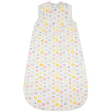 Snoozebag Child Toddler Sleeping Bag Size 3-6 Years 2.5 Tog Long 130cm With Side Zip Opening 100% Cotton Outer Nursery Sleepsack (Smiles & Swirls)