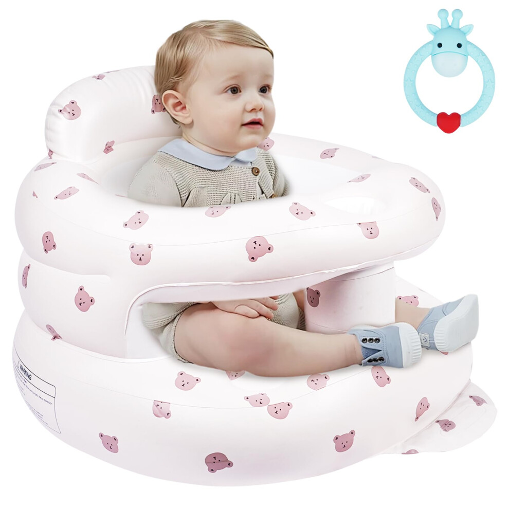 Baby Inflatable Seat, Inflatable Baby Chair For Babies 3 Months And Up Built In Air Pump Infant Back Support Sofa Toddler Chair For Sitting Up, Ayesy