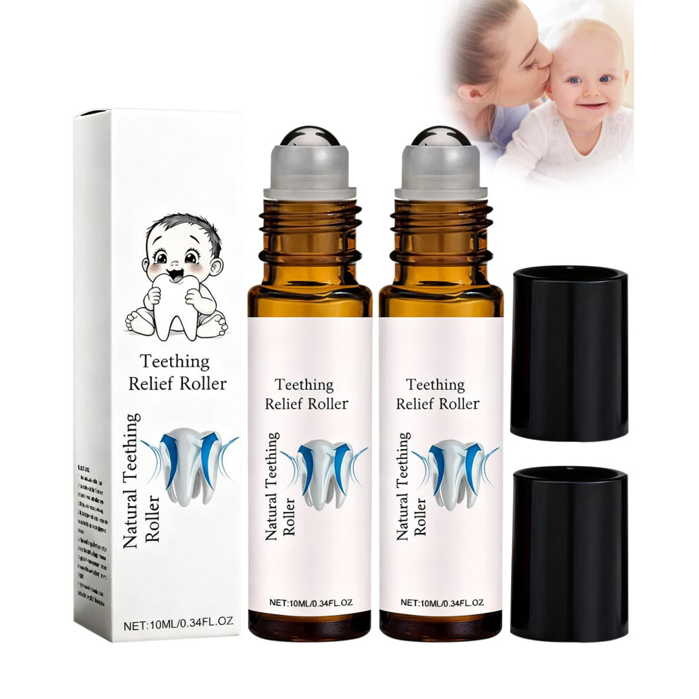 2 Pcs Natural Teething Oil, Teething Roller, For Discomfort Relief Baby Hommova