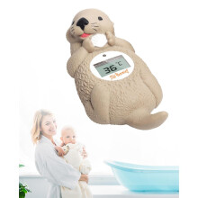 Doliyearning Sea Otter Baby Bath Thermometer,The Infant Baby Bath Floating Toy Safety Temperature Water Thermometer, BPA Free, New Baby Essentials (w