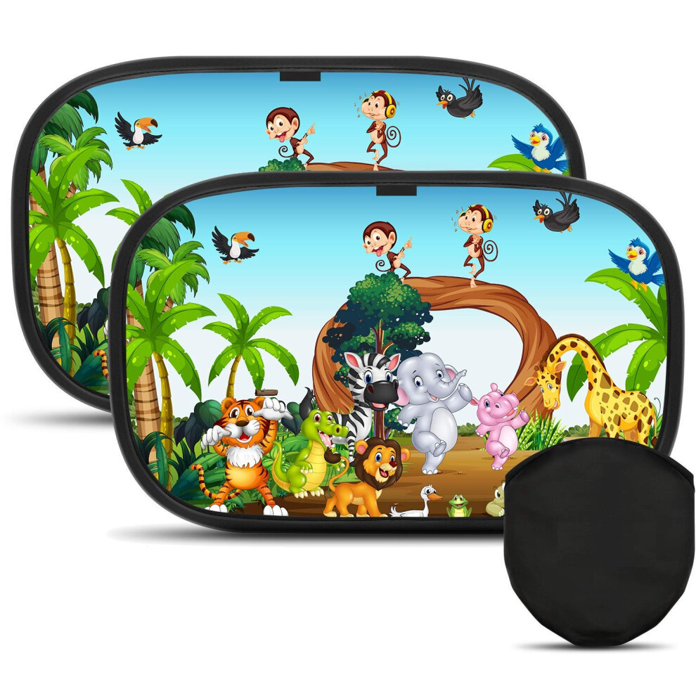 Karids Car Sun Shade For Kids - Foldable Cling Uv Blocker For Toddlers - Premium & Durable Sunshades For Pets And Children Great Traveling