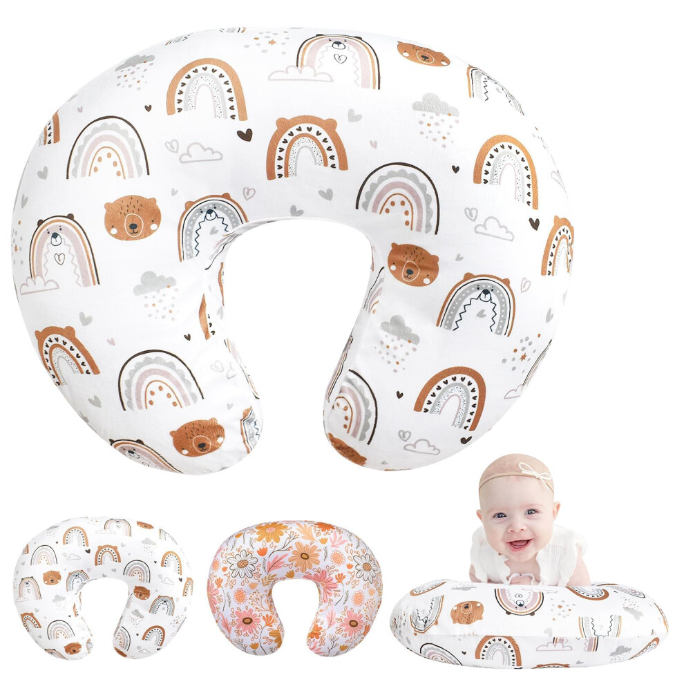 Baby Nursing Pillow Cover For Breastfeeding, Infant Removable Feeding Pillowcase Cute Pattern Newborn Slipcover Cushion Cover For Girls Boy Saier Tbo