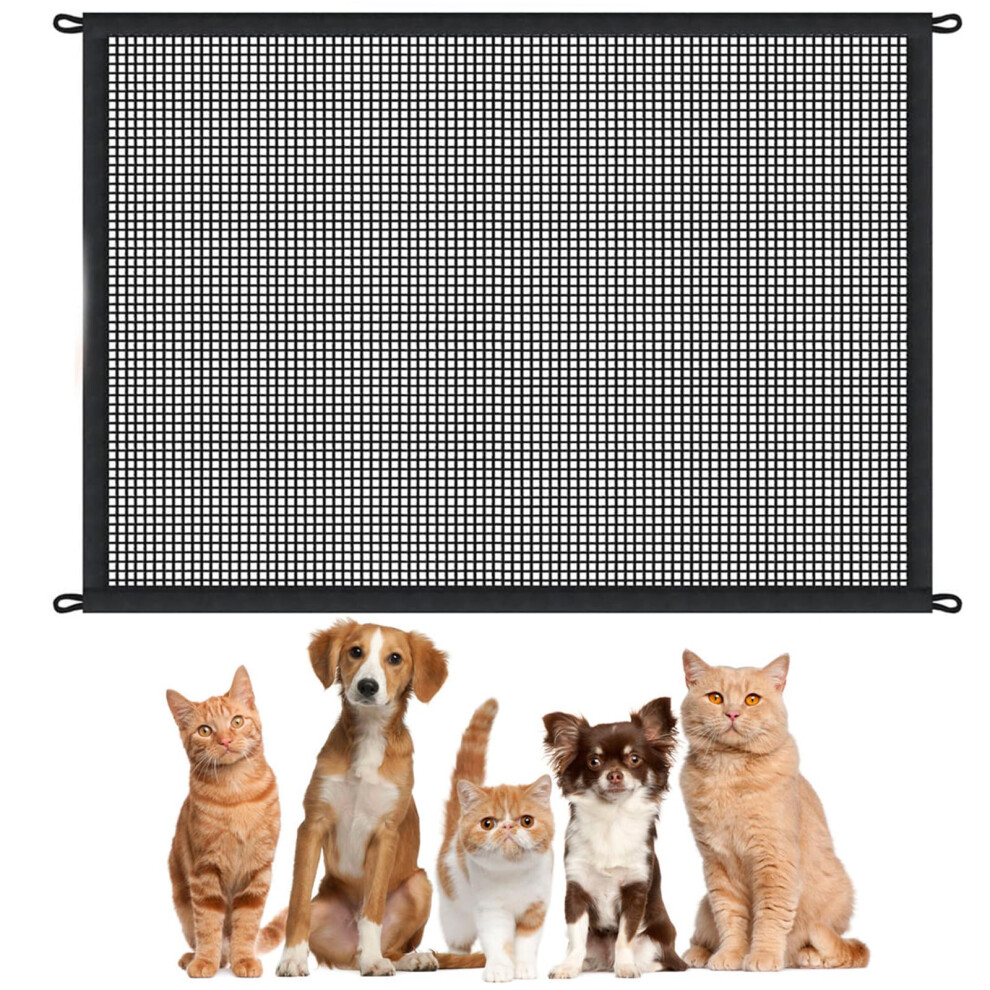 Stair Gate, 110X72cm Mesh Stair Gate For Dogs, Retractable Baby Gate, Puppy Gates Indoor No Drilling, Portable Dog Gate, Dog Fence, Convenient Stair Jngtkl