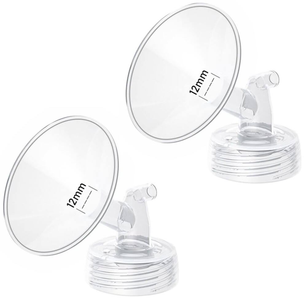 Ivaronal 2Pcs 12Mm Flange Compatible With Spectra S1 S2 9 Plus Synergy Gold/Ameda Mya/Motif Luna Breast Pump, Replacement To Spectra Pump Parts, Breast Pump S