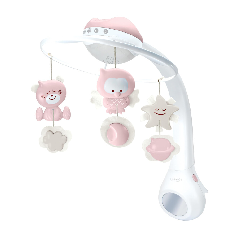 3-In-1 Projector Musical Mobile, Convertible Mobile, Table & Cot Projector With Wake-Up Mode To Simulate Day, Includes 6 Melodie Light Infantino