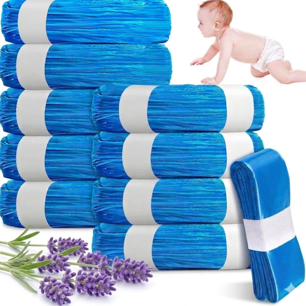 Trusky Pro Nappy Bin Refills 10-Pack (10M Each) Diaper Pail Refill Bags For All Models Bins,Powerful Odor Lock &Tear Resistance Disposal Nappy Bags,
