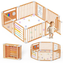 Baby Playpen - 160x160x61cm Adjustable Size & Shape Foldable Play Yard, Baby Fence Play Area for Indoor Use for Babies and Toddlers(8 Pieces)