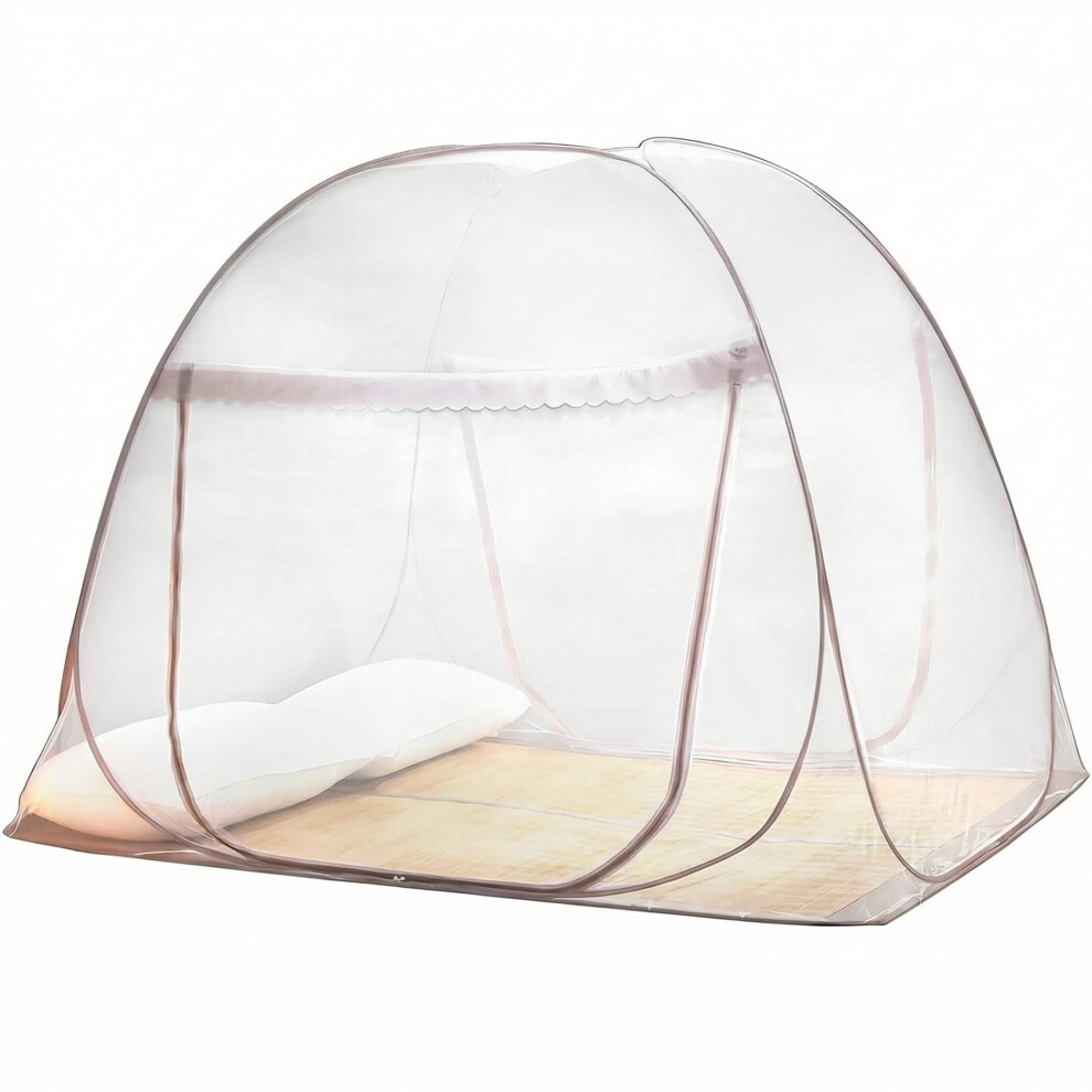 Qwork Mosquito Net For Bed, Pop Up Mosquito Net, Foldable Double Door Mosquito C