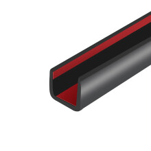 Rubber Edge Trim, Self-Adhesive Flexible Edge Guard, U Shaped Edge Protector for Glass, Mirror and Plywood, EPDM Material, Size 10mm, Fit 9-11mm Thic