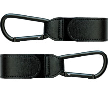 2pcs Black Carabiner Clips - Heavy Duty Buggy Clips Hook for Pram, Stroller, and Shopping Bags, Durable Carabiner Hooks for Easy Attachment