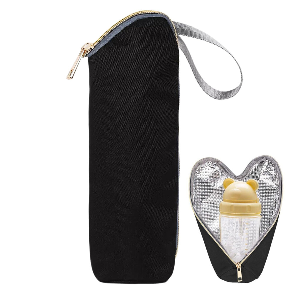 Insulated Bottle Bag For Baby, Bottle Warmer Baby Bottles Cooler Bags Portable Travel Thermal Bags For Bottles Black